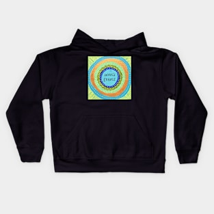 Blue Inhale Exhale Mandala Kids Hoodie